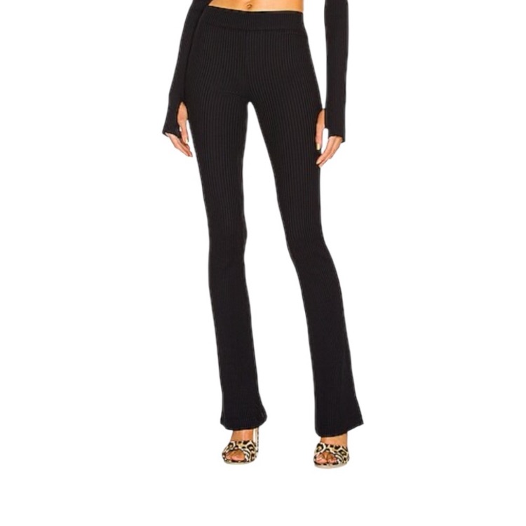 Helmut Lang Women’s Black Ribbed Flare Pants Size Xs New